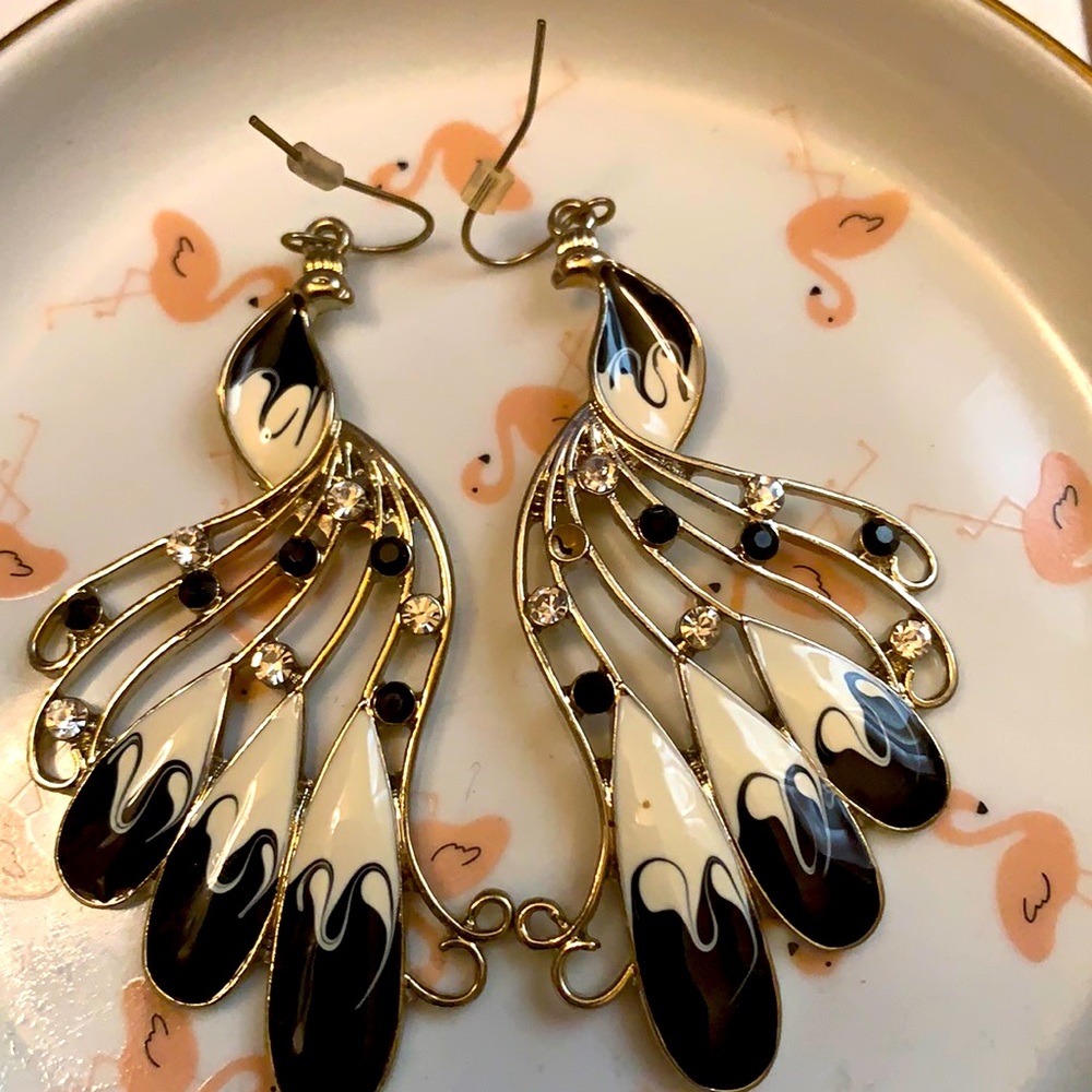 Peacock earrings
